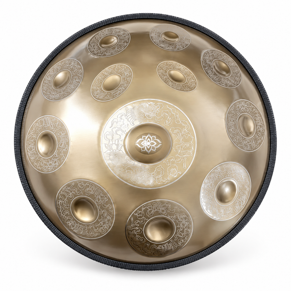 Handpan Professionnel Gravé Doré — 12 notes