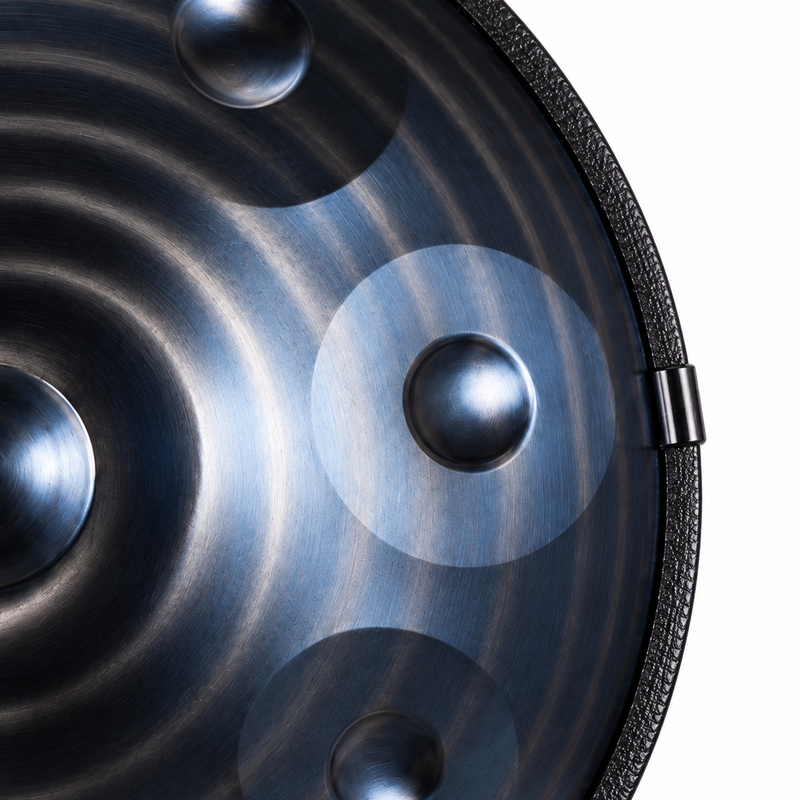 Handpan Spirale Sacrée Ré mineur Kurd — Bleu — 9 notes