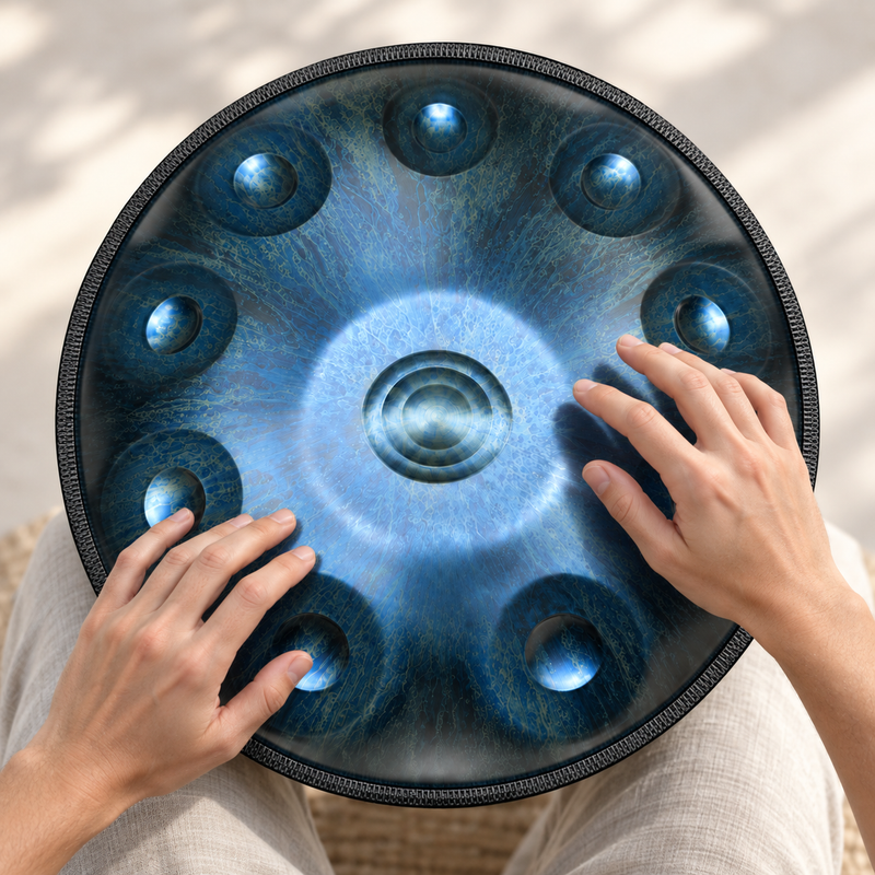 Handpan Ré mineur Bleu foncé — 10 notes
