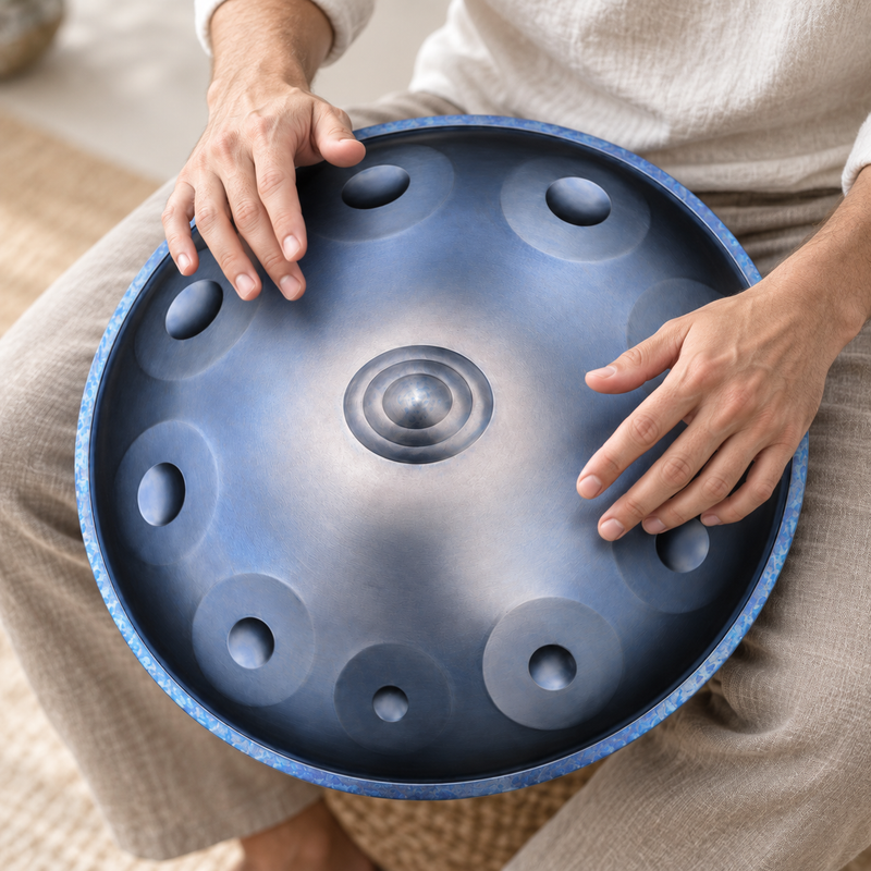 Handpan Ré mineur Bleu — 10 notes