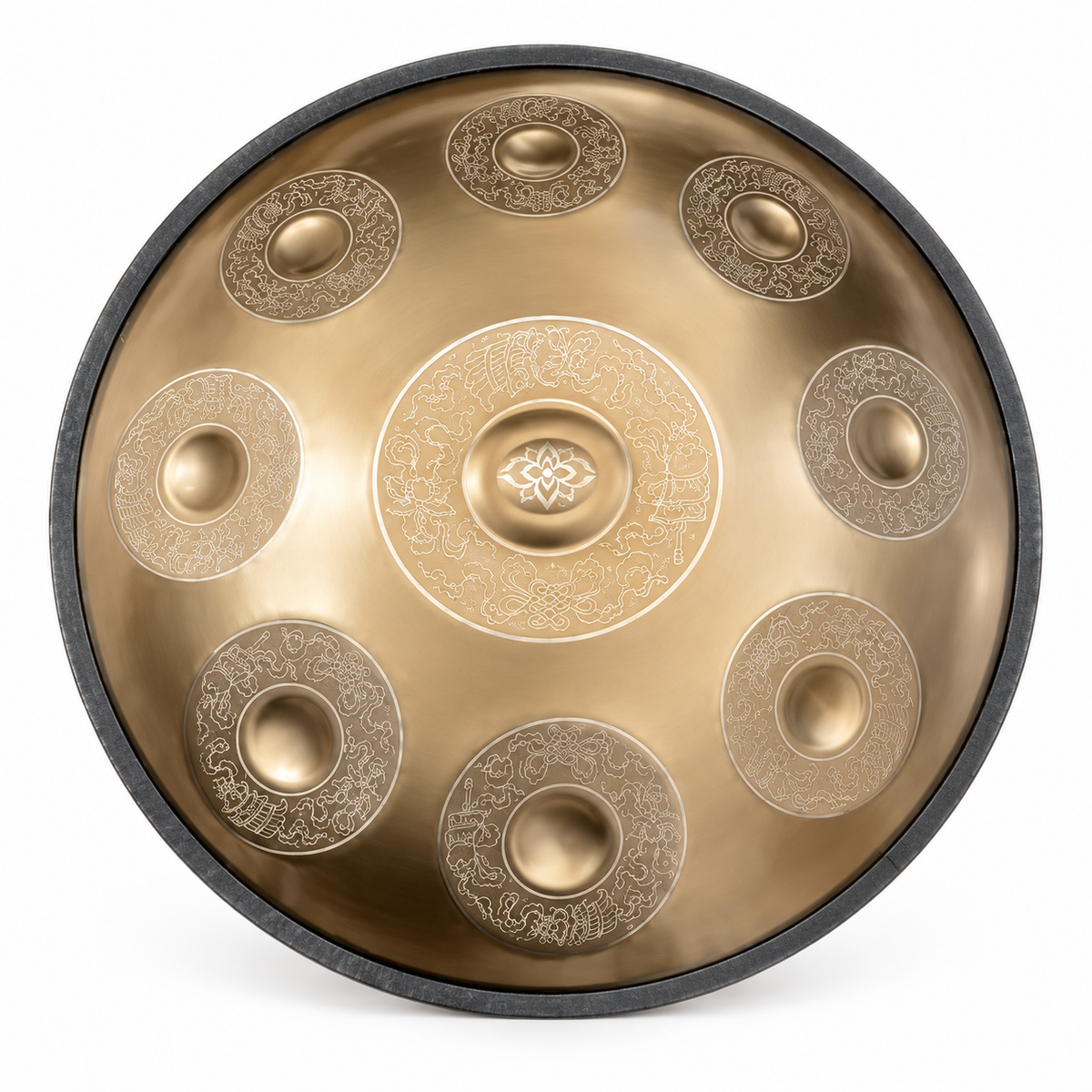 Handpan Professionnel Gravé Doré — 9 notes