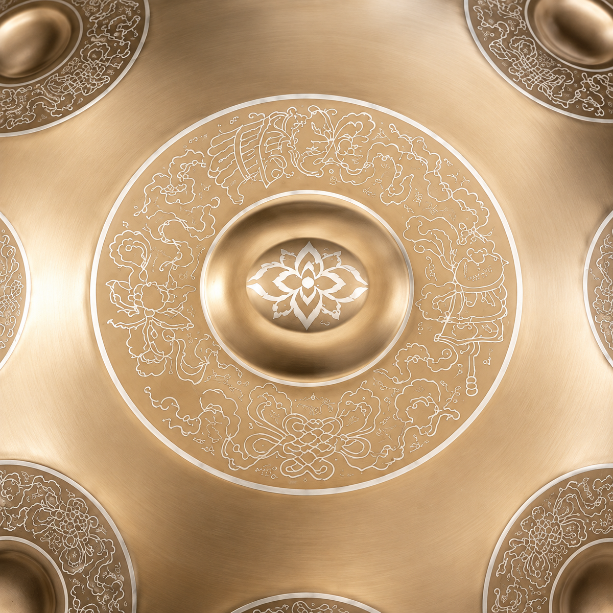 Handpan Professionnel Gravé Doré — 9 notes