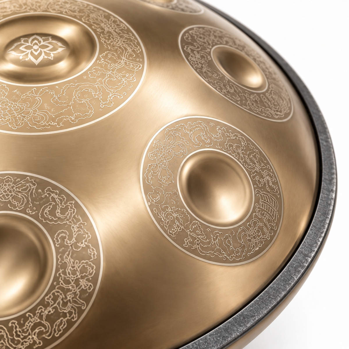 Handpan Professionnel Gravé Doré — 9 notes