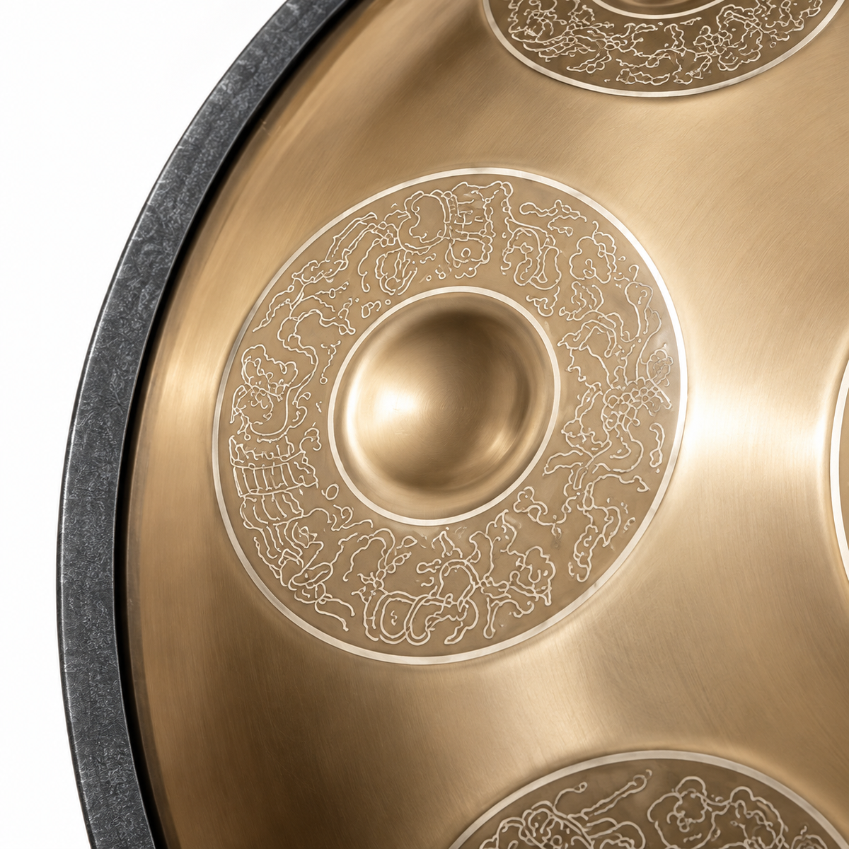 Handpan Professionnel Gravé Doré — 9 notes