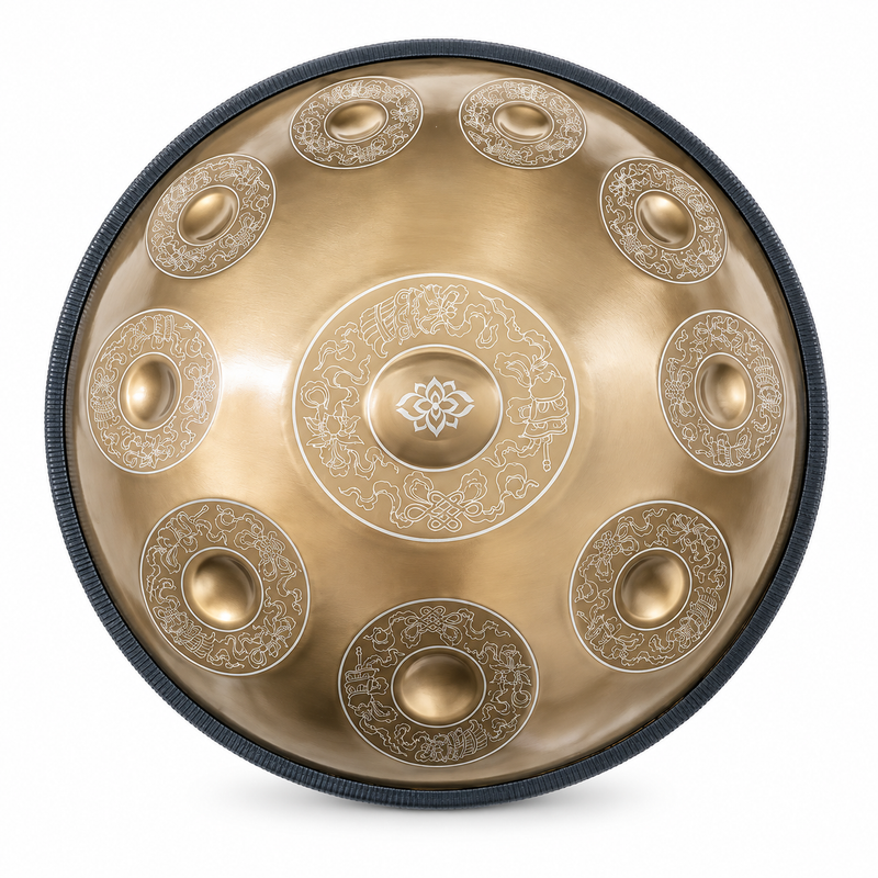 Handpan Professionnel Gravé Doré — 10 notes