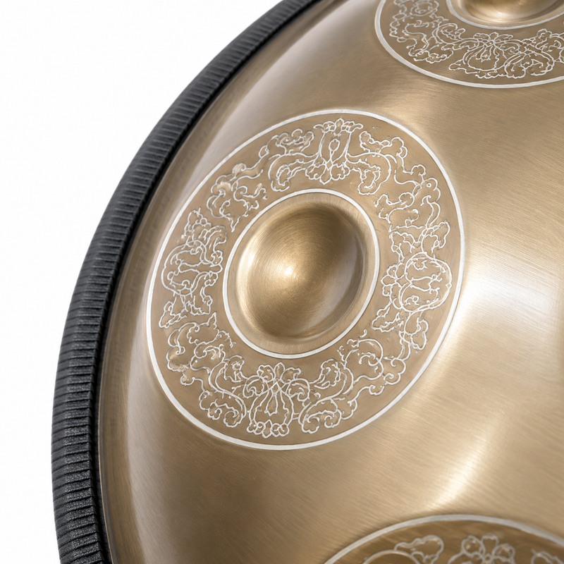 Handpan Professionnel Gravé Doré — 10 notes