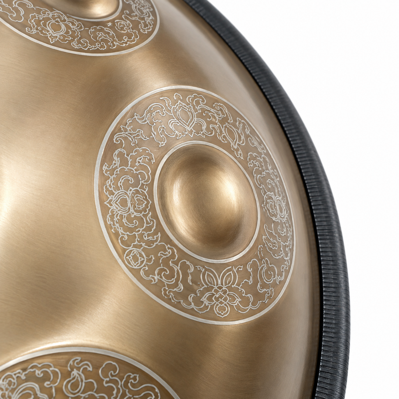 Handpan Professionnel Gravé Doré — 10 notes