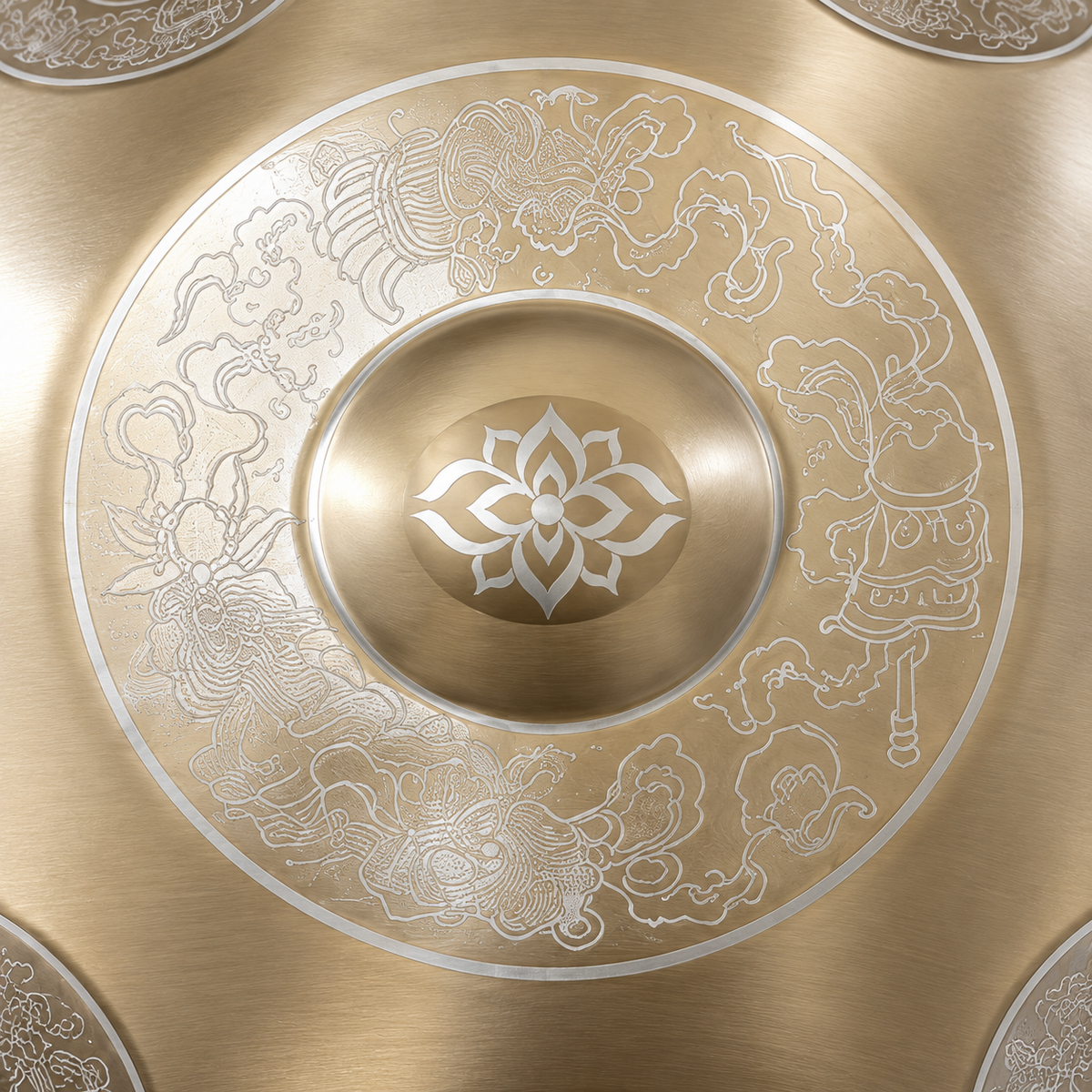 Handpan Professionnel Gravé Doré — 12 notes