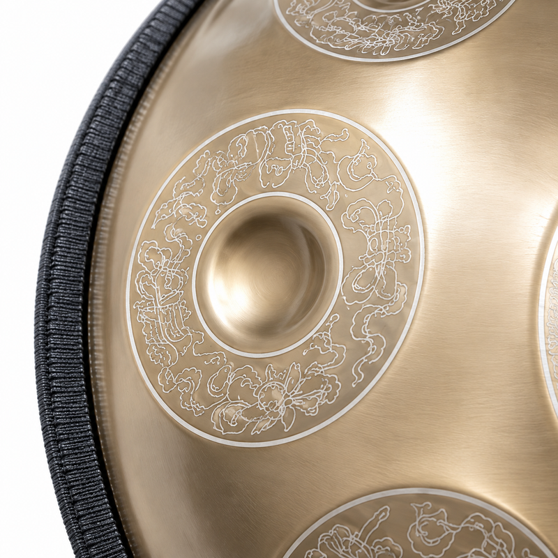 Handpan Professionnel Gravé Doré — 12 notes