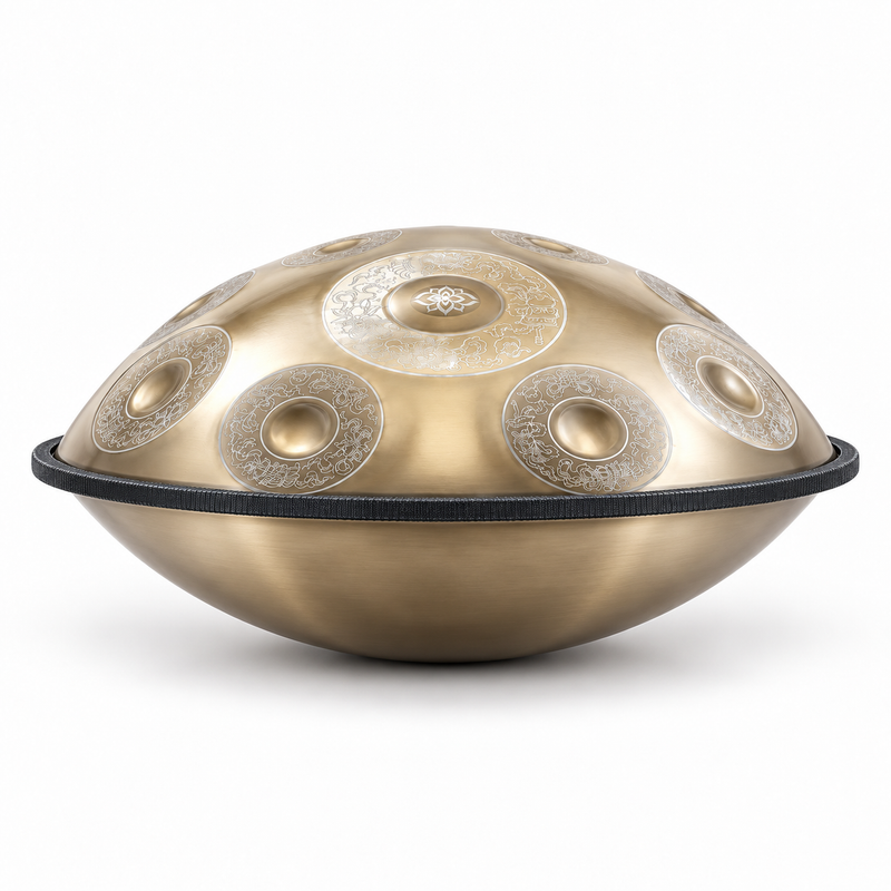 Handpan Professionnel Gravé Doré — 12 notes