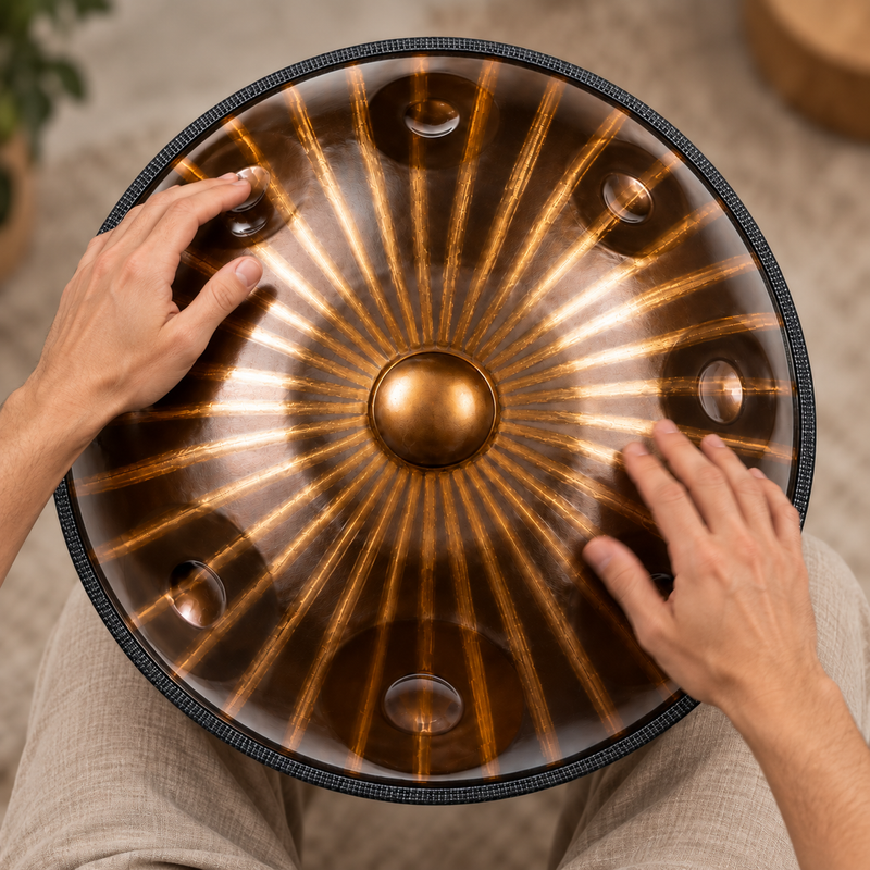 Handpan Léopard Ré mineur Kurd — 9 notes