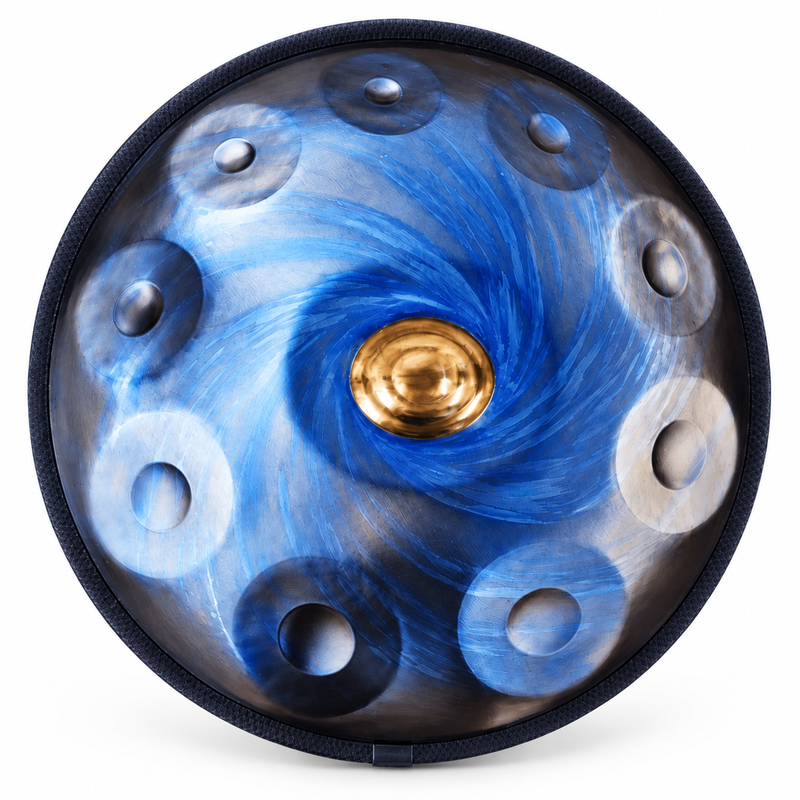 Handpan Planète Ré mineur Bleu — 10 notes