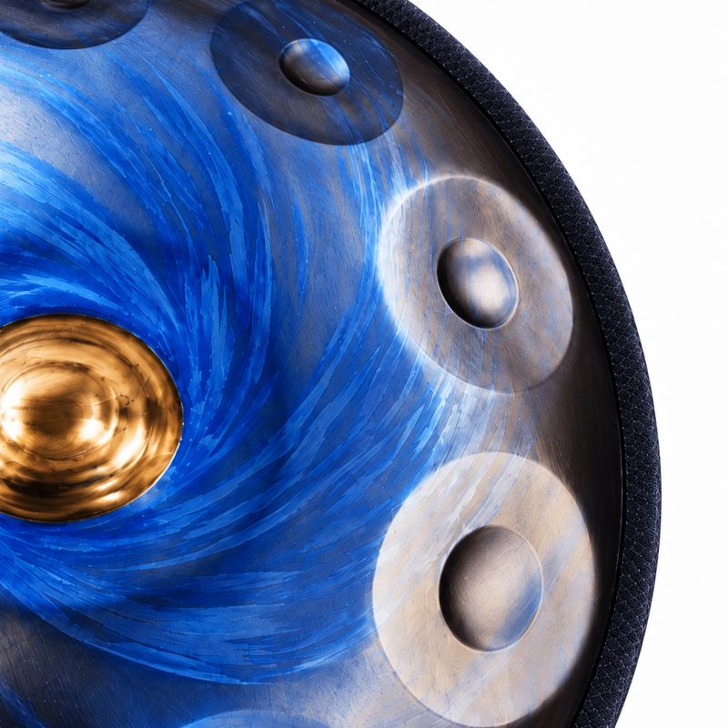 Handpan Planète Ré mineur Bleu — 10 notes