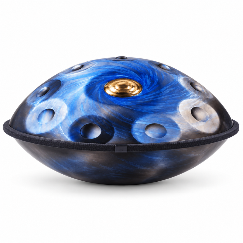 Handpan Planète Ré mineur Bleu — 10 notes