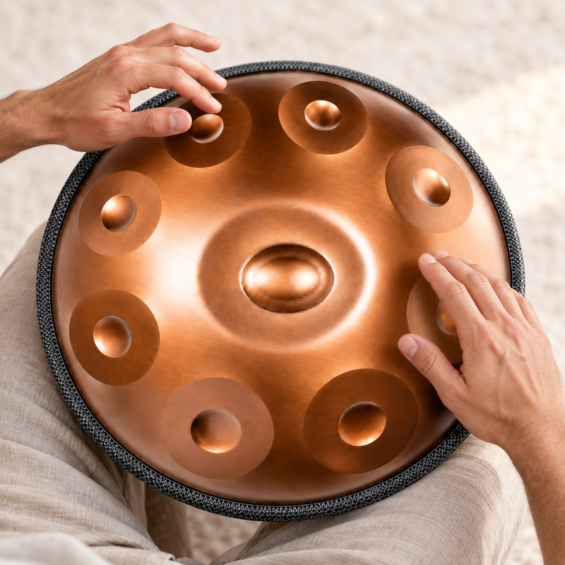 Handpan Ré mineur Bronze — 9 notes
