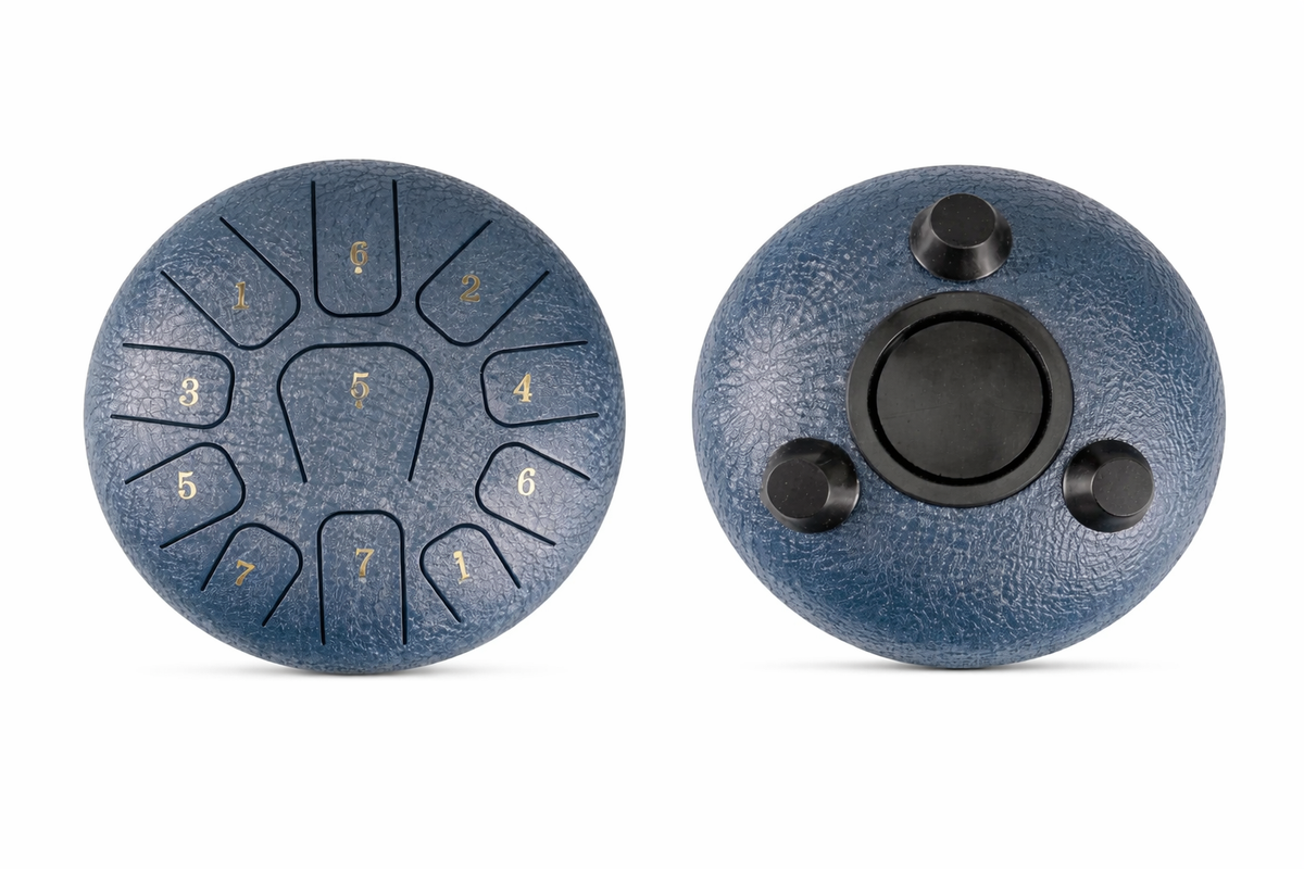 Mini Steel Tongue Drum 6 Pouces - Tambour de Langue Portable 8 Notes