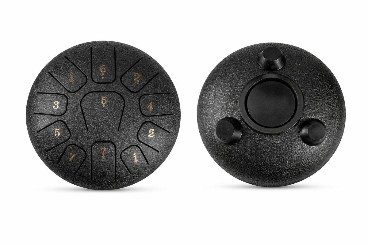 Mini Steel Tongue Drum 6 Pouces - Tambour de Langue Portable 8 Notes