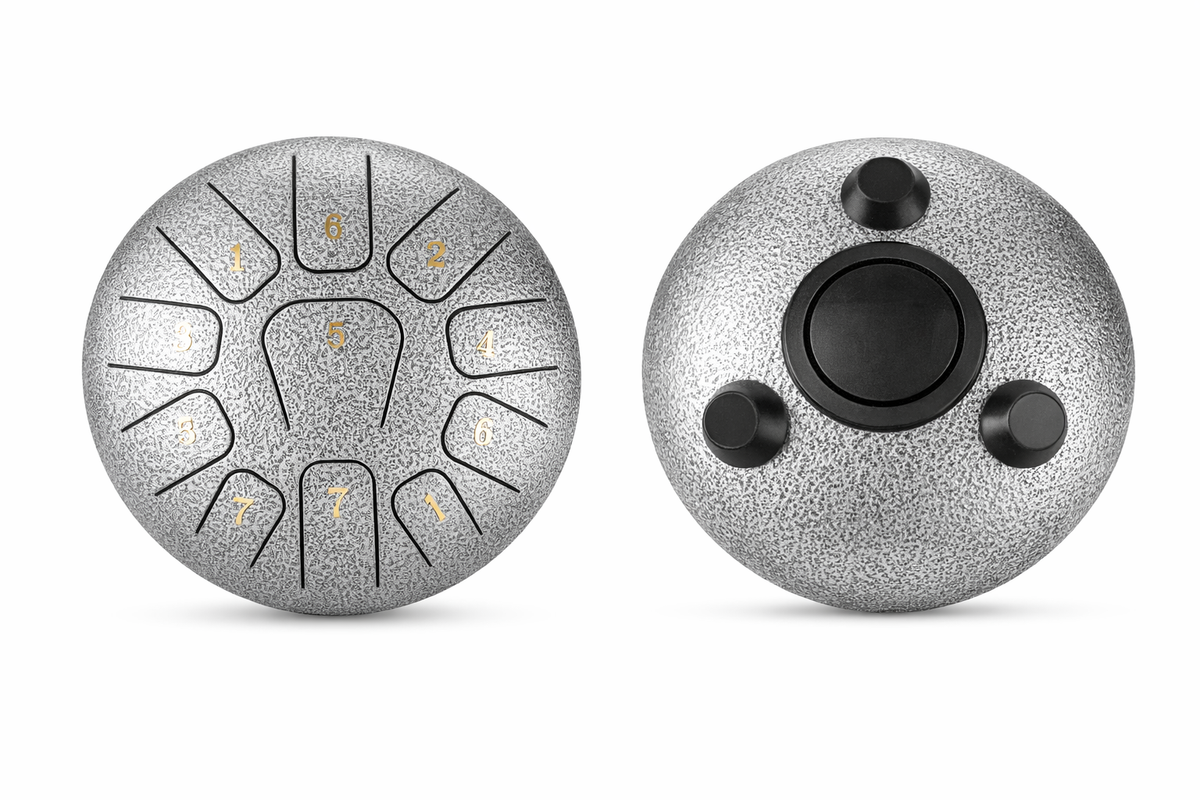 Mini Steel Tongue Drum 6 Pouces - Tambour de Langue Portable 8 Notes