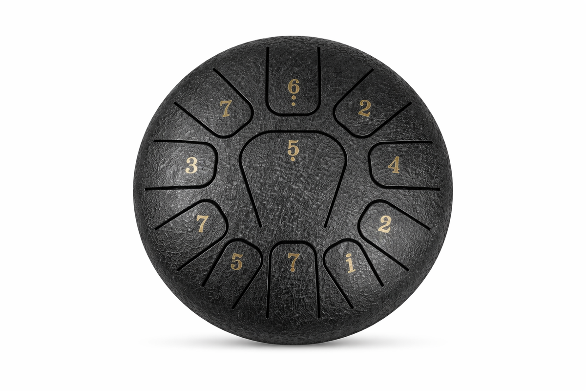 Mini Steel Tongue Drum 6 Pouces - Tambour de Langue Portable 8 Notes