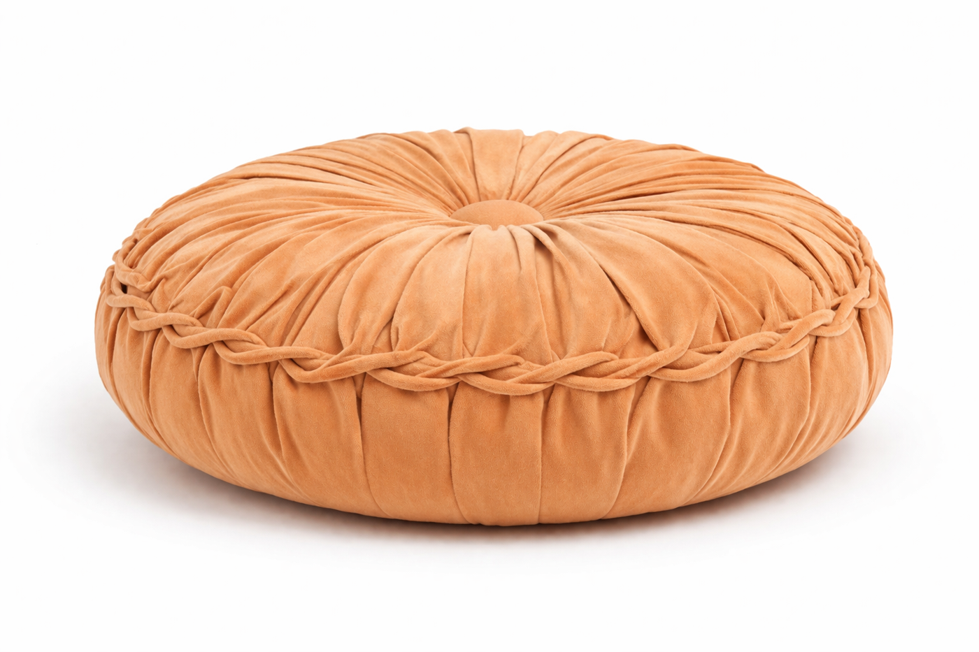 Coussin de Méditation Citrouille en Velours - Soutien Lombaire Artisanal