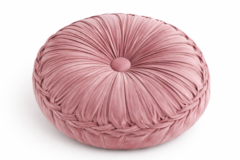 Coussin de Méditation Citrouille en Velours - Soutien Lombaire Artisanal — détail