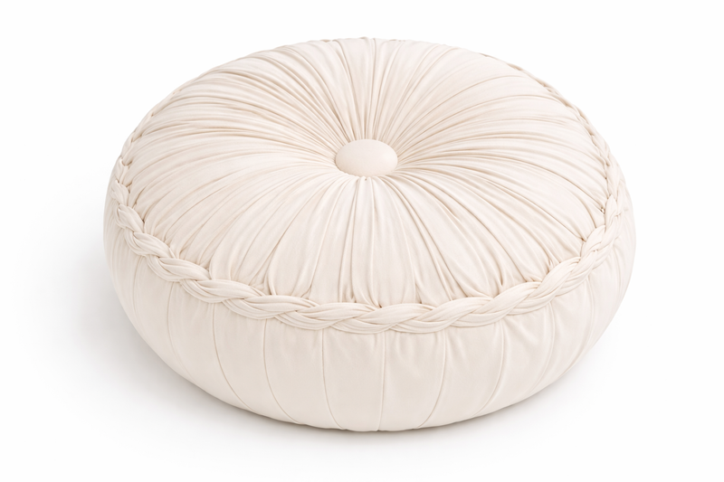 Coussin de Méditation Citrouille en Velours - Soutien Lombaire Artisanal