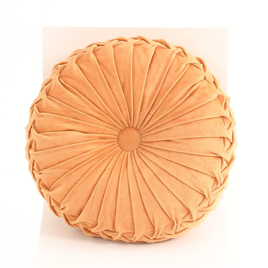 Coussin de Méditation Citrouille en Velours - Soutien Lombaire Artisanal