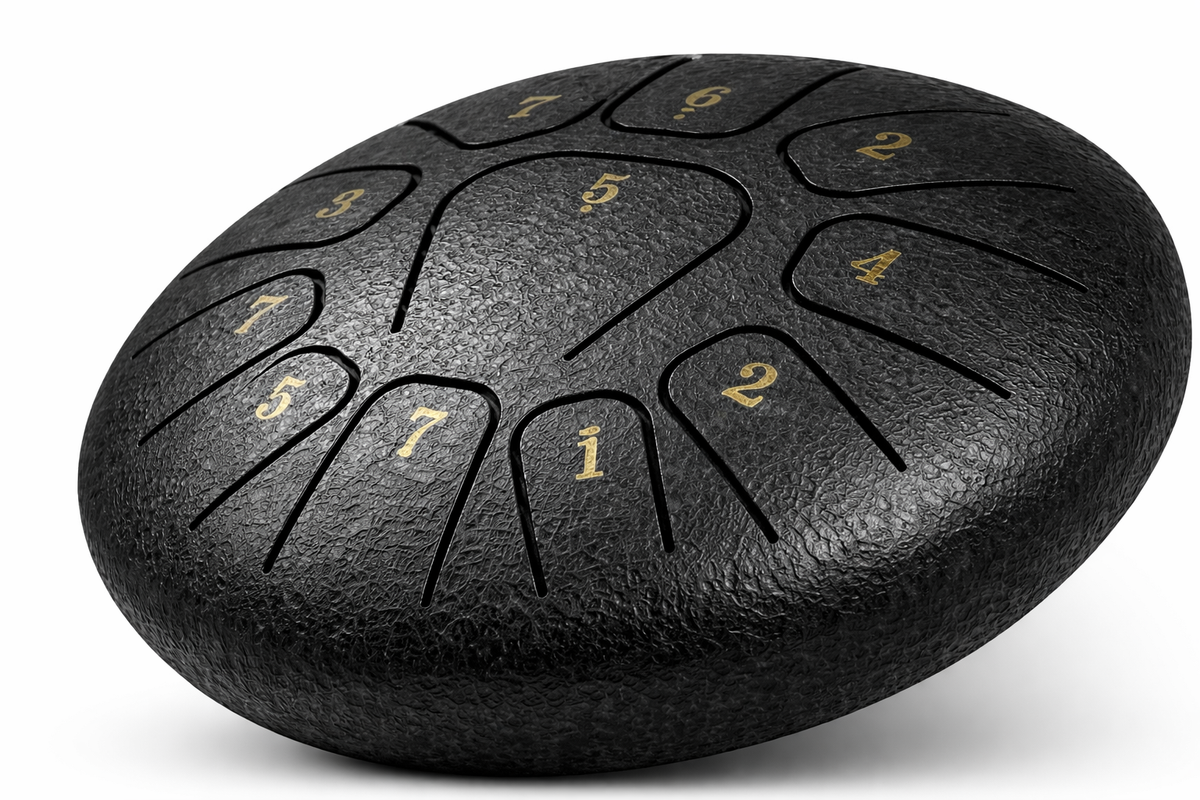 Mini Steel Tongue Drum 6 Pouces - Tambour de Langue Portable 8 Notes