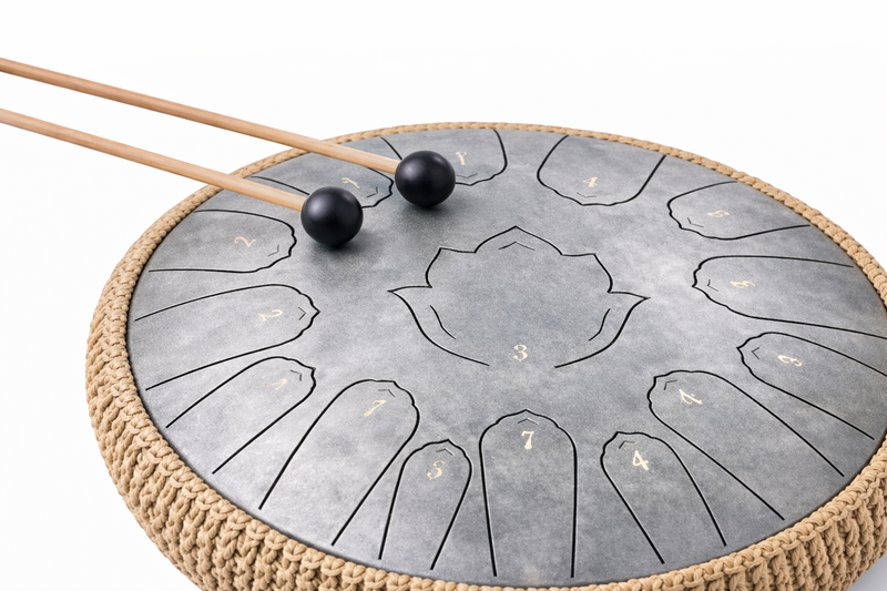 Steel Tongue Drum 13 Pouces - 15 Notes - Tambour de Langue Zen 432Hz — détail