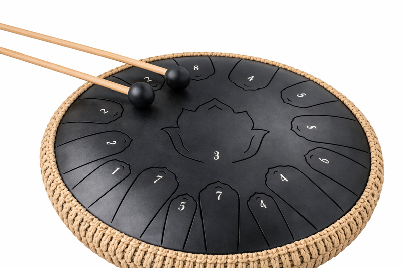 Steel Tongue Drum 13 Pouces - 15 Notes - Tambour de Langue Zen 432Hz — détail