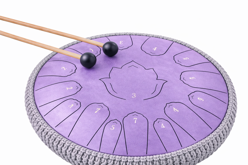 Steel Tongue Drum 13 Pouces - 15 Notes - Tambour de Langue Zen 432Hz — détail