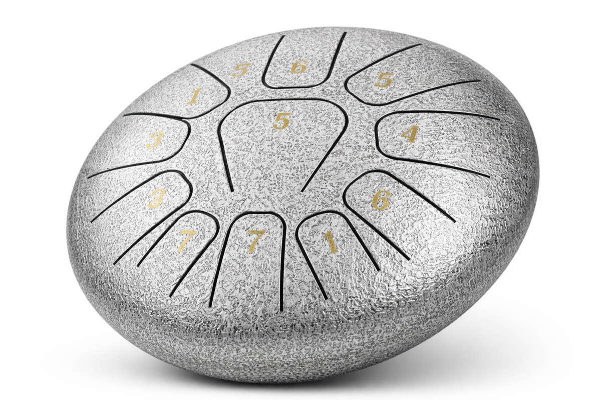 Mini Steel Tongue Drum 6 Pouces - Tambour de Langue Portable 8 Notes