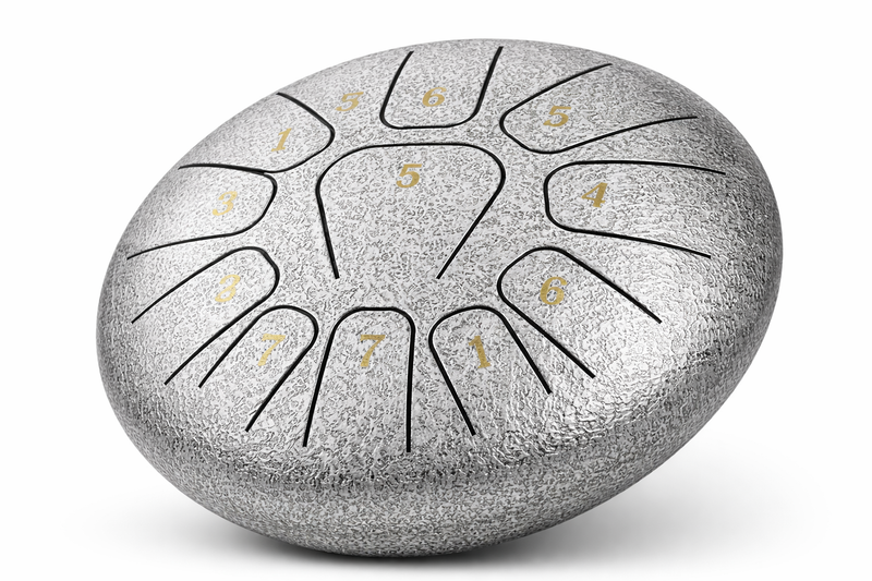 Mini Steel Tongue Drum 6 Pouces - Tambour de Langue Portable 8 Notes — détail